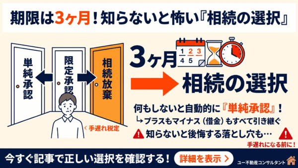 単純承認・限定承認・相続放棄の違い｜3か月以内に選ぶ際の注意点
