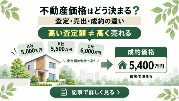 不動産価格はどう決まる？査定価格・売出価格・成約価格の違いと「適正価格」の考え方