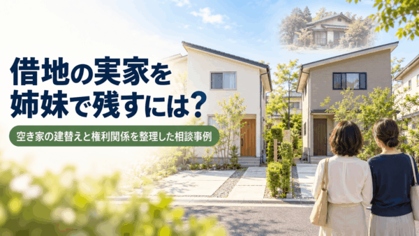 【相談事例】相続した借地の空き家を姉妹で建て替え｜実家の場所を残すための借地権整理